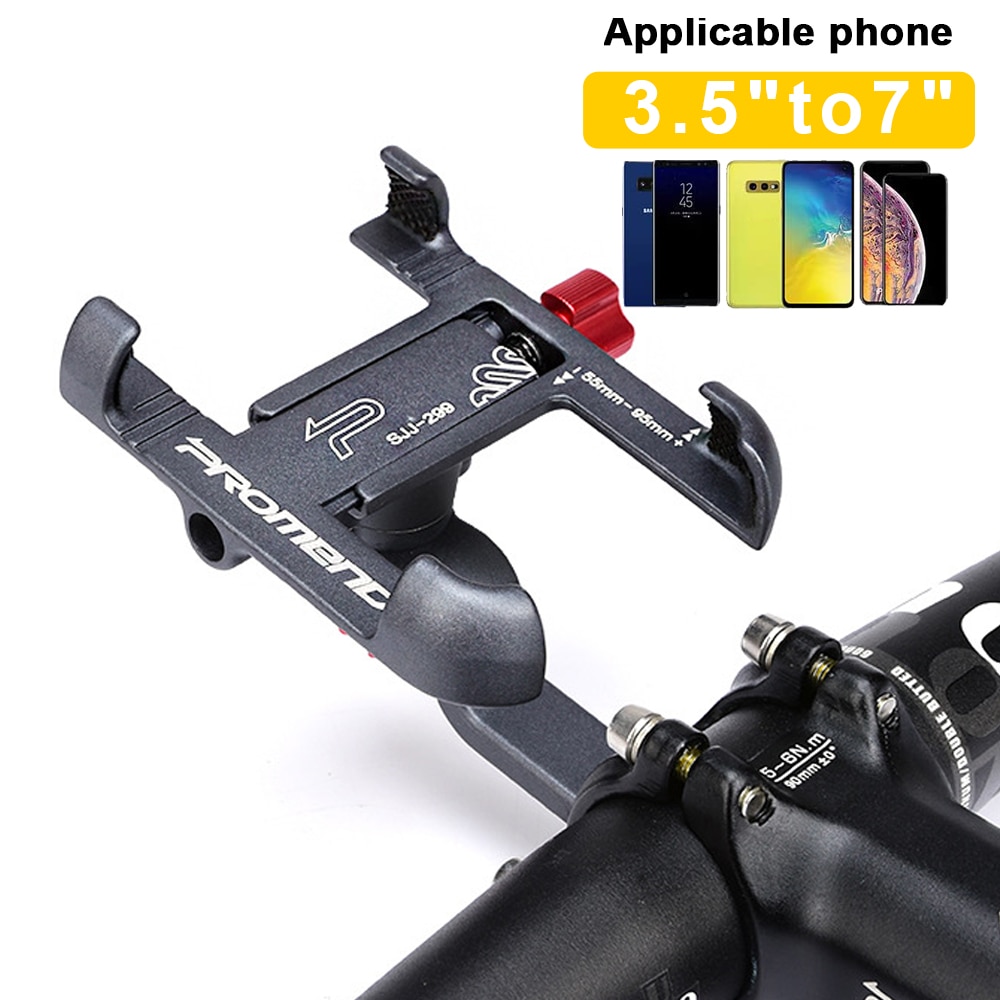 Soporte Universal de teléfono para bicicleta, aleación de aluminio, soporte para manillar de motocicleta, antideslizante, Clip para teléfono móvil para bicicleta