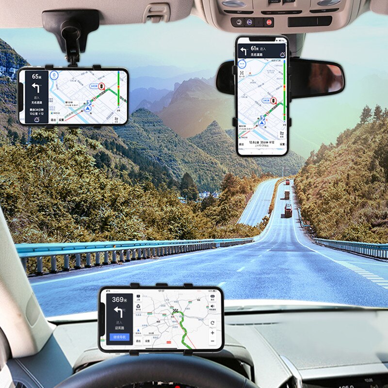 Soporte Universal de teléfono para coche, espejo retrovisor, parasol deflector, soporte para teléfono