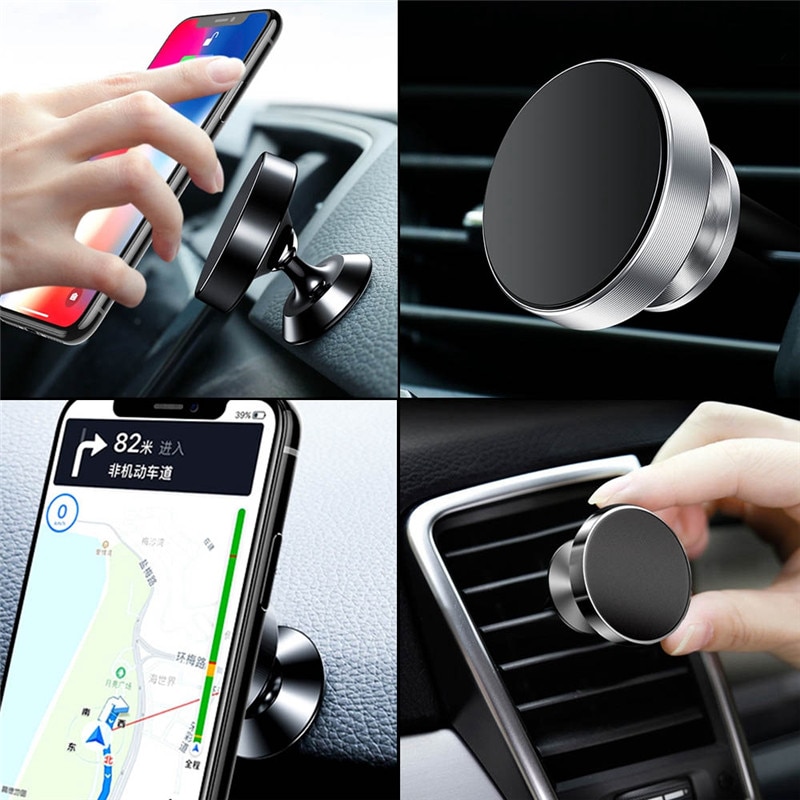 Soporte magnético de ventilación de aire Rotable para teléfono móvil, soporte Universal de navegación por GPS para coche, soporte de teléfono para coche con imán, 360