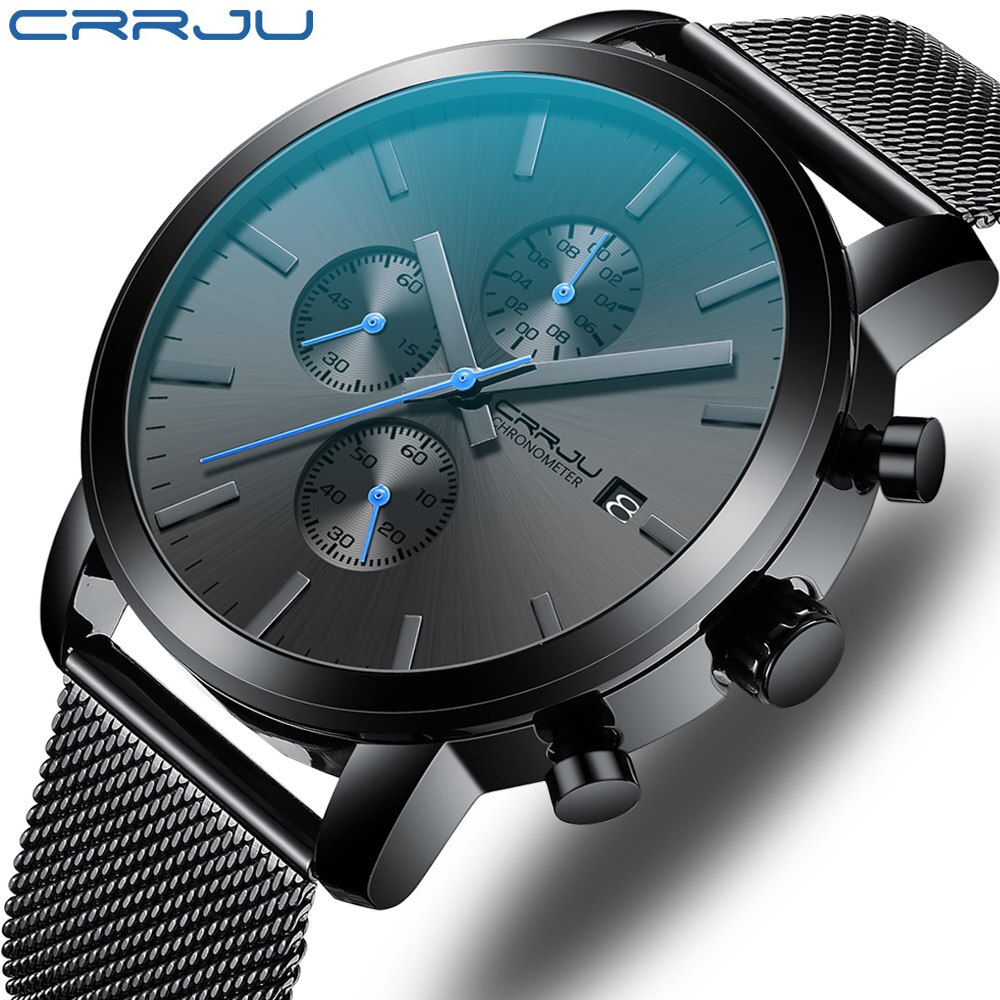 Reloj de cuarzo negro para hombre, militar, resistente al agua, con cronógrafo, deportivas luminosas, novedad de 2020