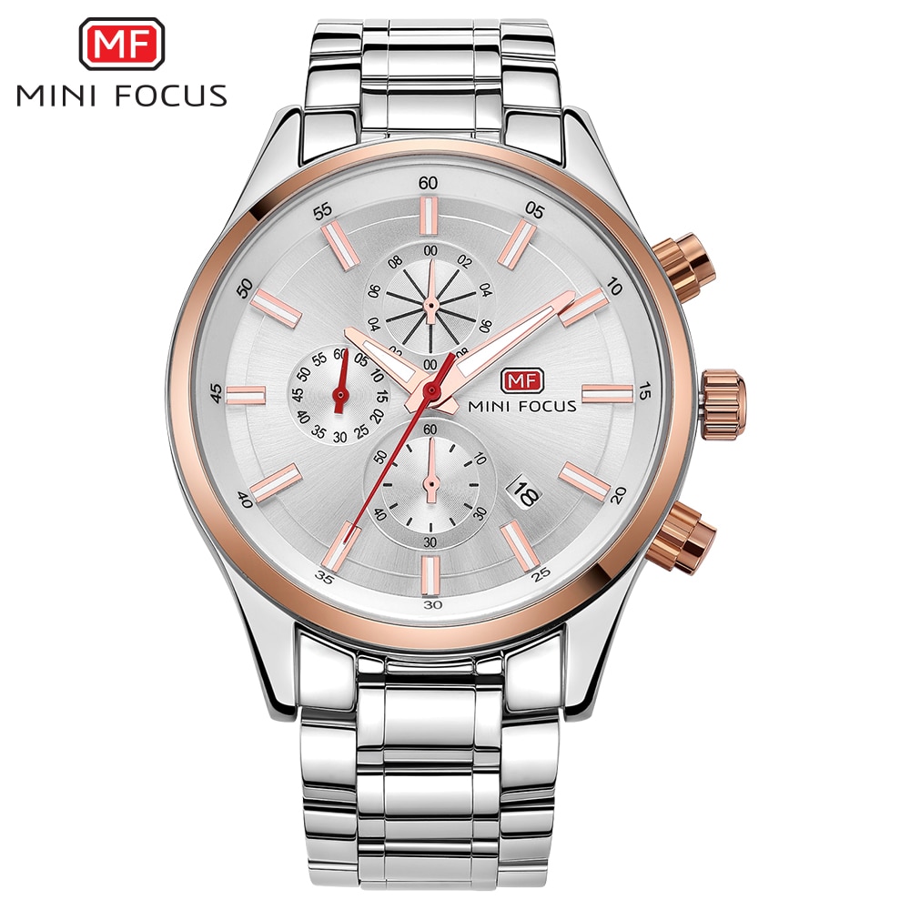 MINI FOCUS-relojes de lujo para Hombre, de acero inoxidable, resistente al agua, de cuarzo moda, deportivo, Masculino
