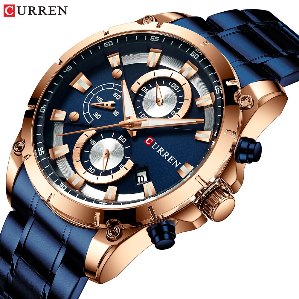 CURREN-Relojes creativos clásicos de negocios para hombre, reloj de pulsera de cuarzo de lujo con cronógrafo, deportivo, 8360