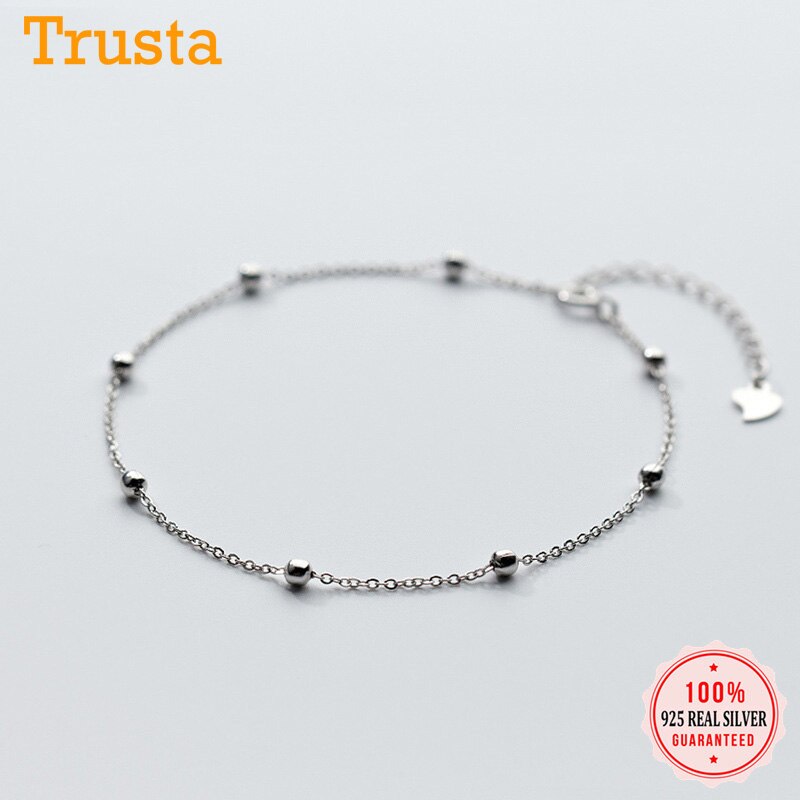 Trustdavis-tobilleras de campana pequeña para mujer, de Plata de Ley 925 auténtica, joyería 925, DS805