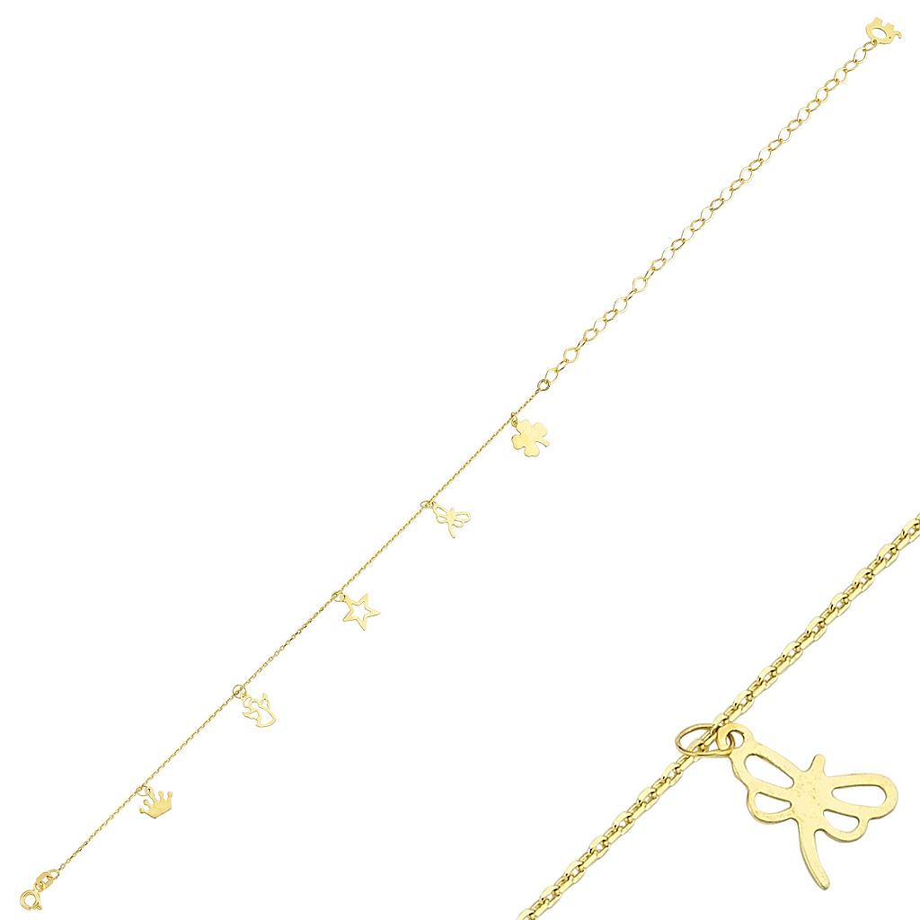 Tobillera de oro de 14k