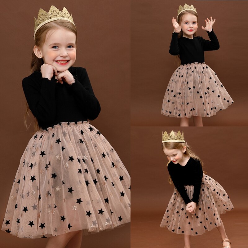 Drsses para ninas vestido de fiesta estampado estrella cumpleanos Tutu Vestidos ropa de ninos informal 3 6 8 anos Vestidos Ranero Logistic